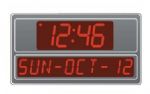 4 Digit Time & Date Glass Square Clock